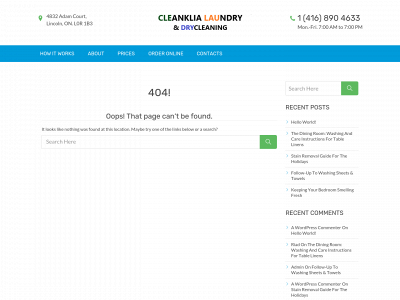 cleanklialaundry.com snapshot