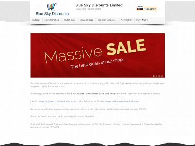blueskydiscounts.co.uk snapshot