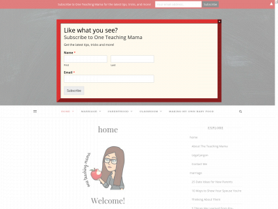 oneteachingmama.com snapshot