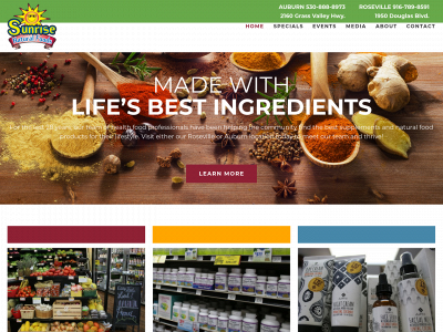 sunrisenaturalfoods.net snapshot