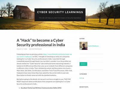 cybersachin.com snapshot