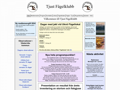 tjustfagelklubb.se snapshot