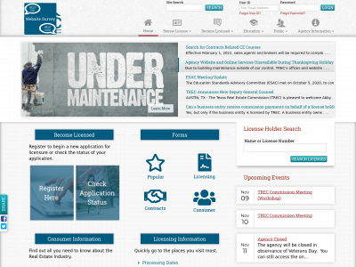 trec.texas.gov snapshot