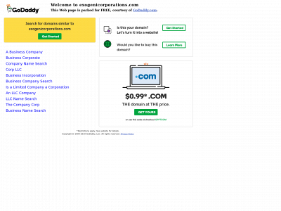 exogenicorporations.com snapshot