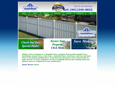 alliancefencememphis.com snapshot