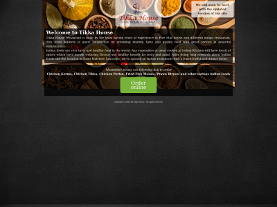 tikkahouseindianrestaurant.com snapshot