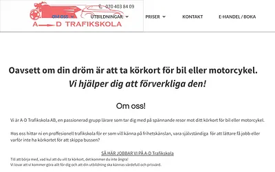 adtrafikskola.se snapshot