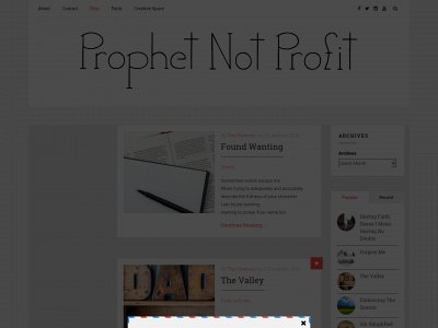 prophetblogger.com snapshot