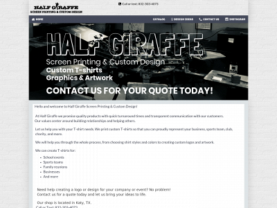 halfgiraffescreenprinting.com snapshot