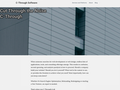 cthroughsoftware.com snapshot