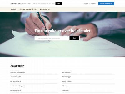 advokatsentralen.no snapshot