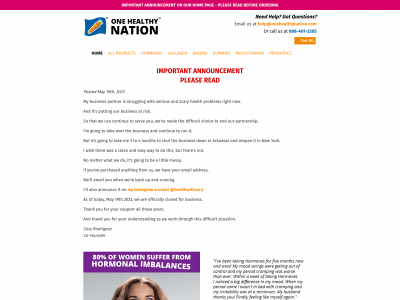 onehealthynation.com snapshot