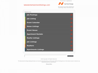 latestentertainmentlistings.com snapshot