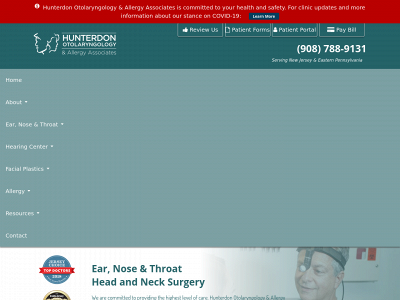 hunterdonent.com snapshot