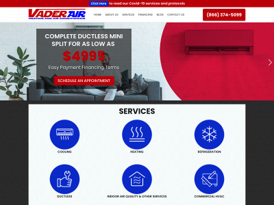 vaderair.com snapshot