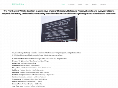 franklloydwrightcoalition.org snapshot