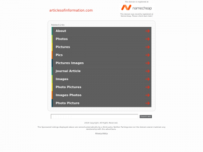 articlesofinformation.com snapshot