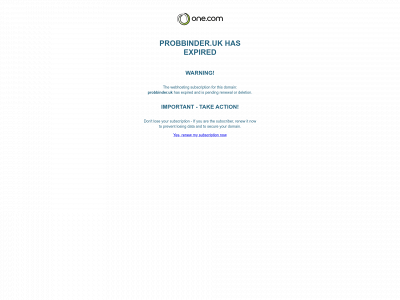 probbinder.uk snapshot