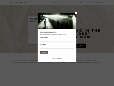 noonshiftband.com snapshot