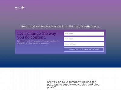 writrly.com snapshot