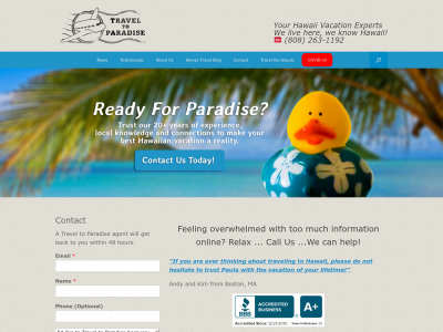 traveltoparadise.com snapshot