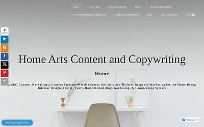 www.homeartscontentandcopywriting.com snapshot