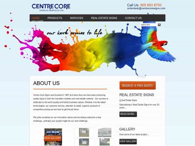centrecoresigns.com snapshot