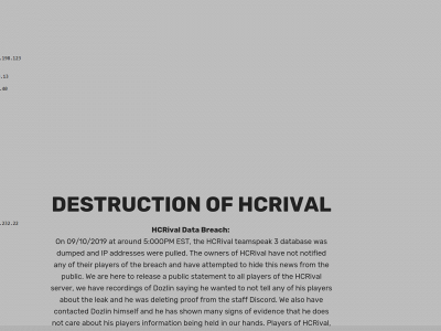 hcrival.cf snapshot