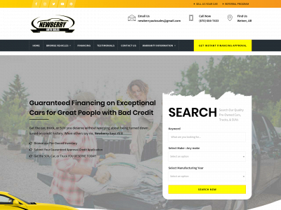 newberryautosales.com snapshot