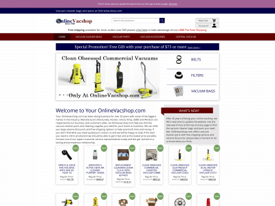 onlinevacshop.com snapshot