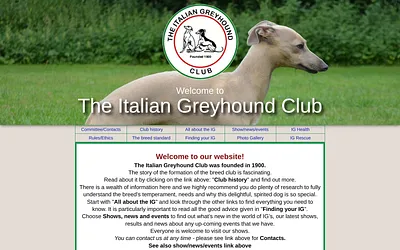 theitaliangreyhoundclub.co.uk snapshot