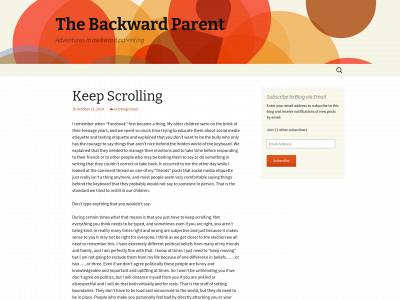 thebackwardparent.com snapshot