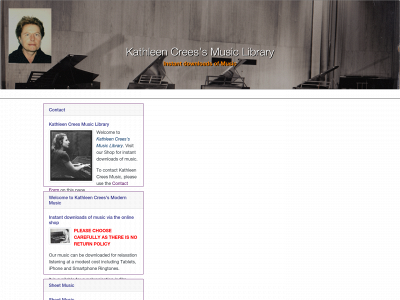 kathleencreesmusic.com snapshot