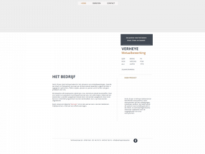 verheyemetaal.be snapshot