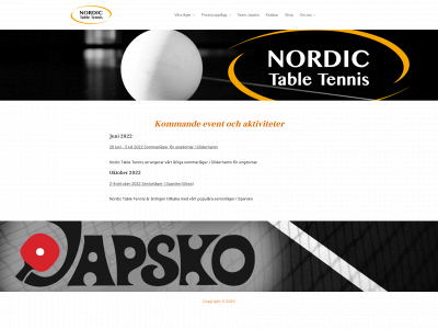 nordictabletennis.com snapshot