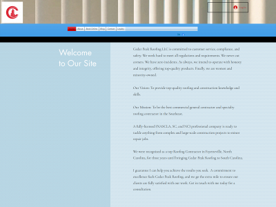 cedarpeakroofing.com snapshot