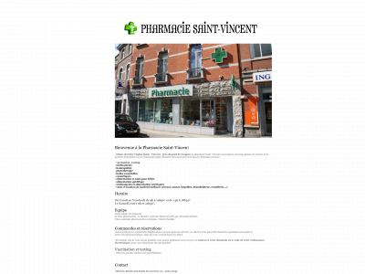 pharmacie-saint-vincent.be snapshot