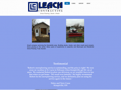 leachcontracting.ca snapshot