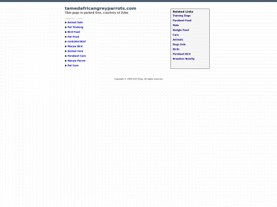 tamedafricangreyparrots.com snapshot
