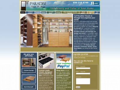 paradiseclosets.com snapshot