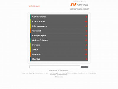 fortifile.net snapshot
