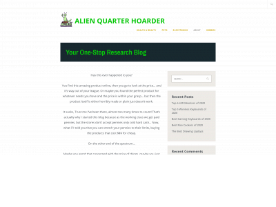 alienquarterhoarder.com snapshot