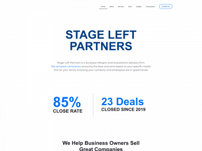 stageleftpartners.com snapshot