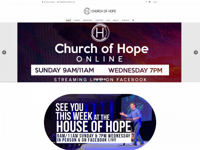 churchofhope.org snapshot