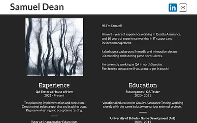 samueldean.com snapshot