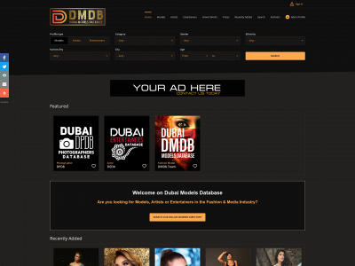 dubaimodelsdatabase.com snapshot