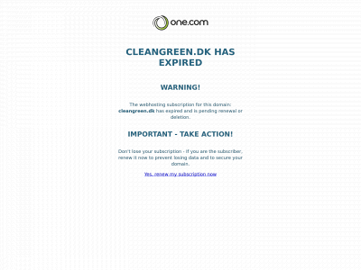 cleangreen.dk snapshot