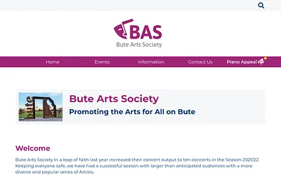 buteartssociety.co.uk snapshot