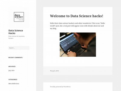 datasciencehacks.com snapshot