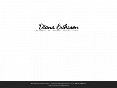 dianaeriksson.com snapshot